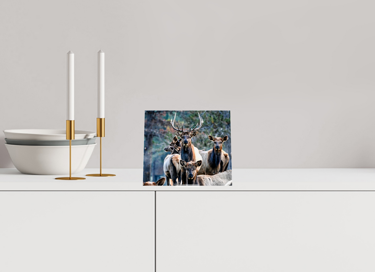 7.5 x 6.5″, Acrlic Glass Stand Elk on Acrylic