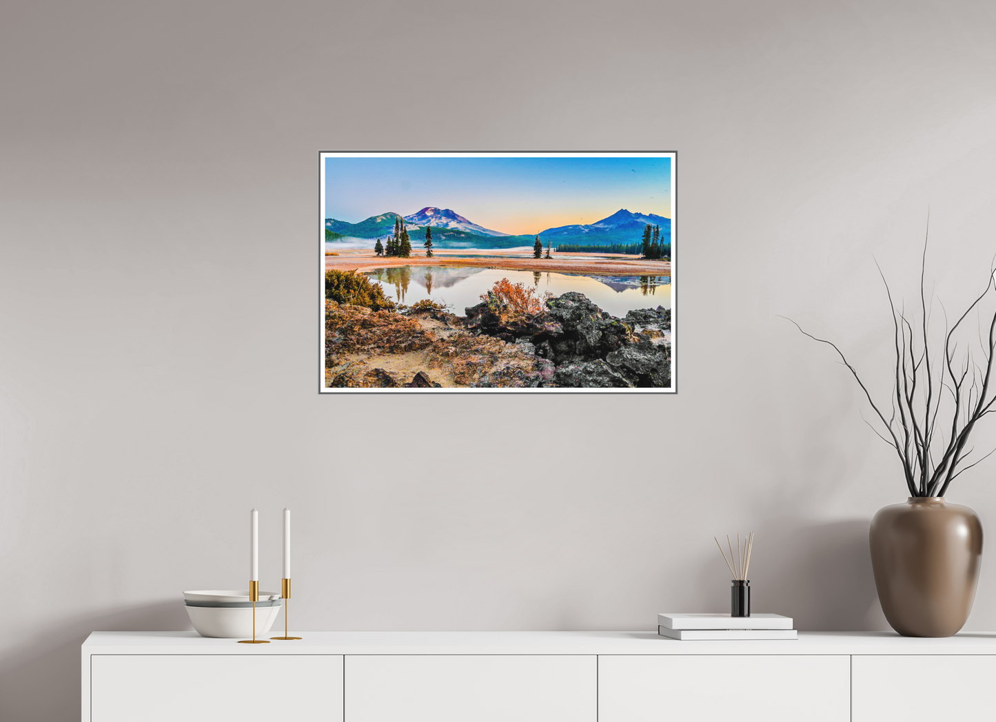 30 x 20″, Silver Fram Acrylic Sparks Lake