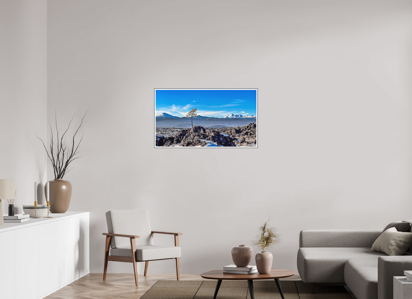 40 x 22.5″, Silver Fram Acrylic Lava Butte