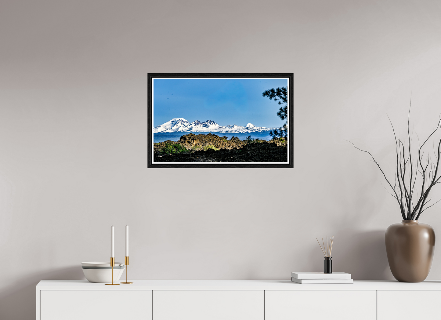 25.9 x 16″, Gilcee Black Frame Cascades 2