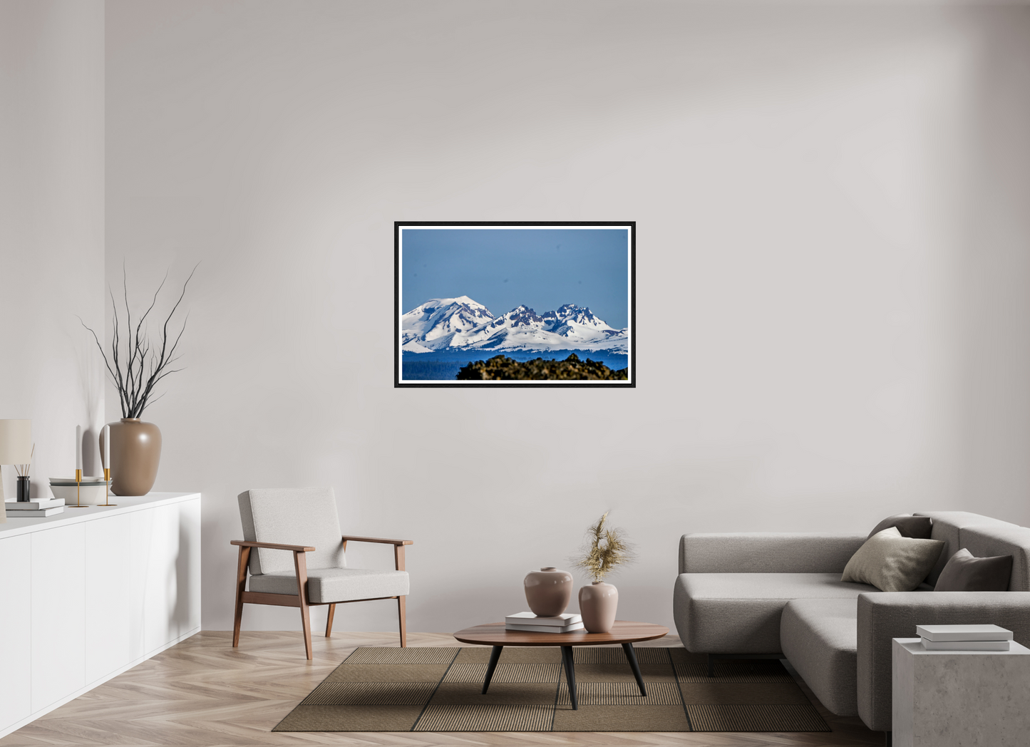 45 x 30″, Black Frame Low Cascades - Sisters