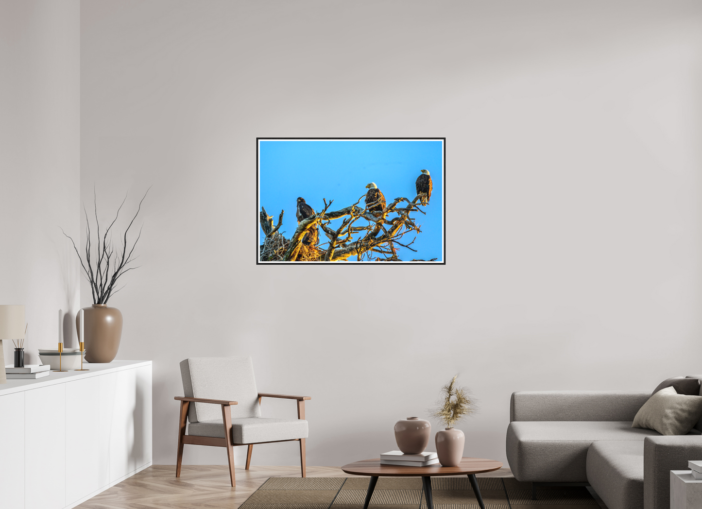 42.4 x 28″, Photo Print Under Matte Glass The Watchers: Bald Eagles of the High Desert