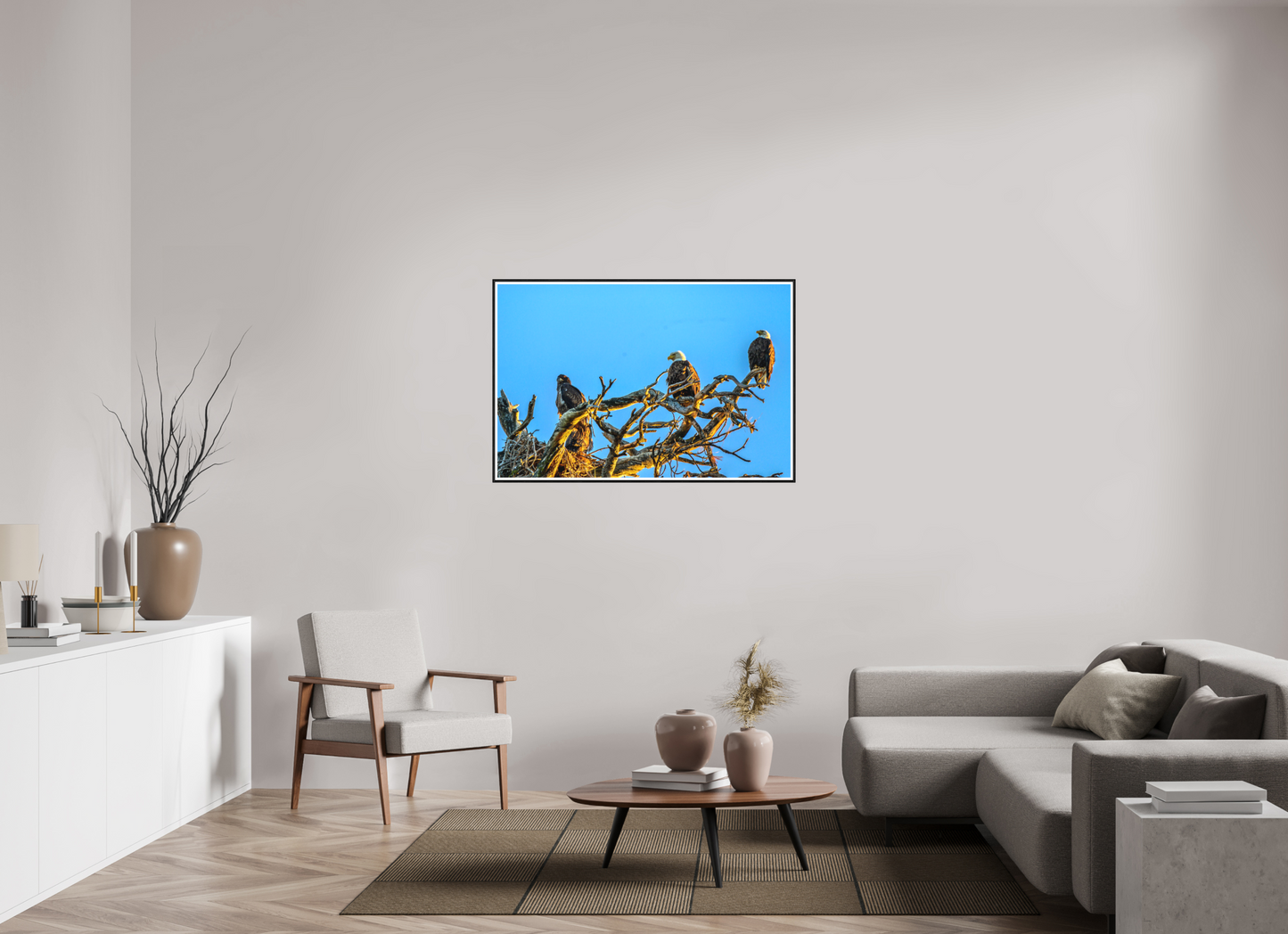 46.9 x 31″, Photo Print Under Matte Glass The Watchers: Bald Eagles of the High Desert