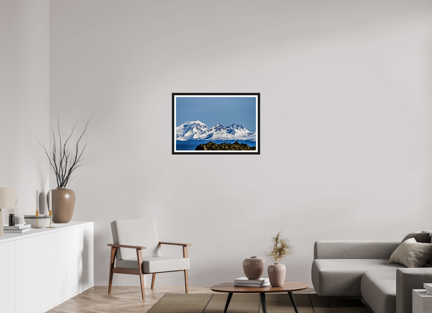 30 x 20″, Black Frame Low Cascades - Sisters
