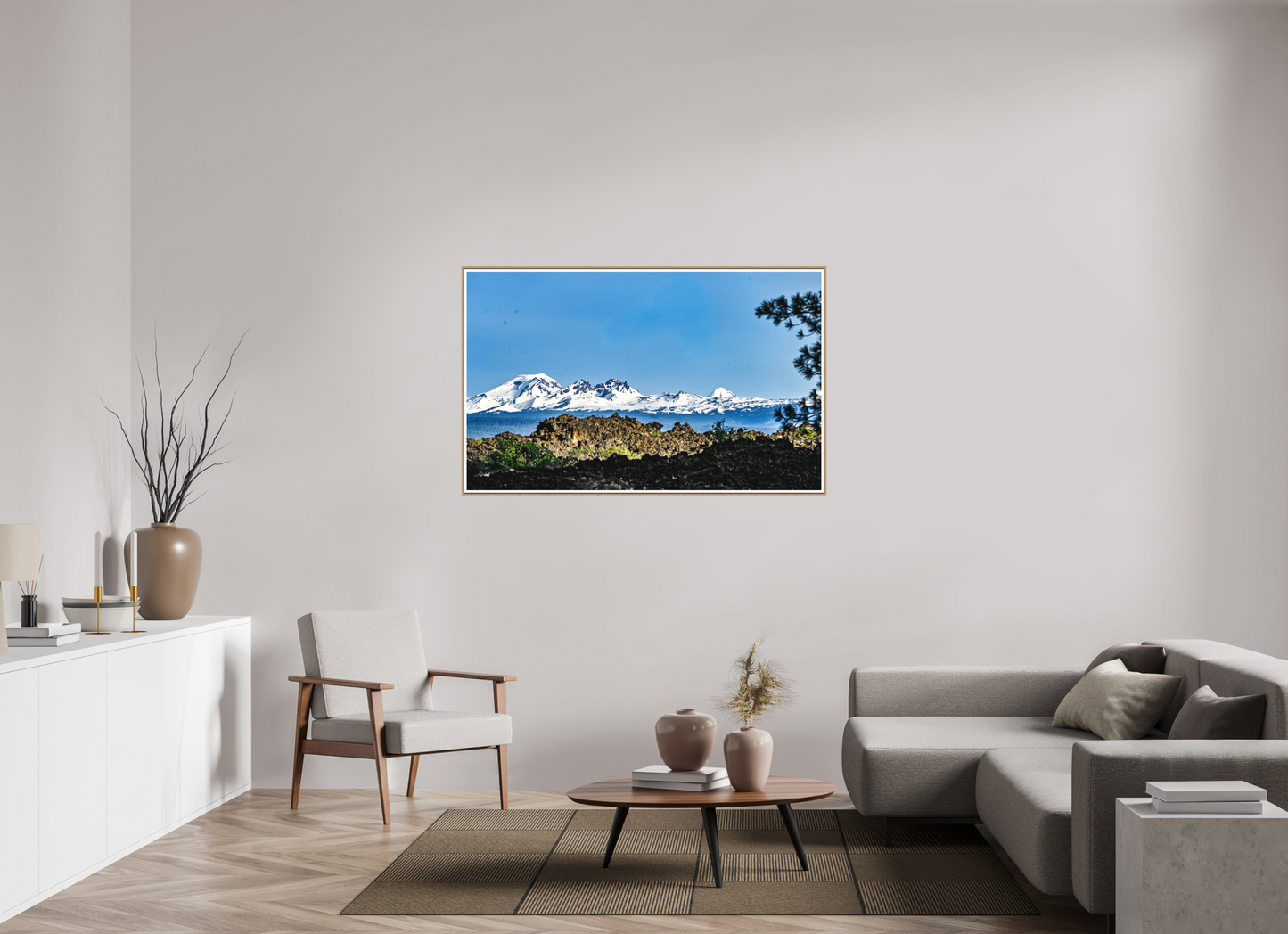 56.8 x 35″, New Elk Under Mt Cascades
