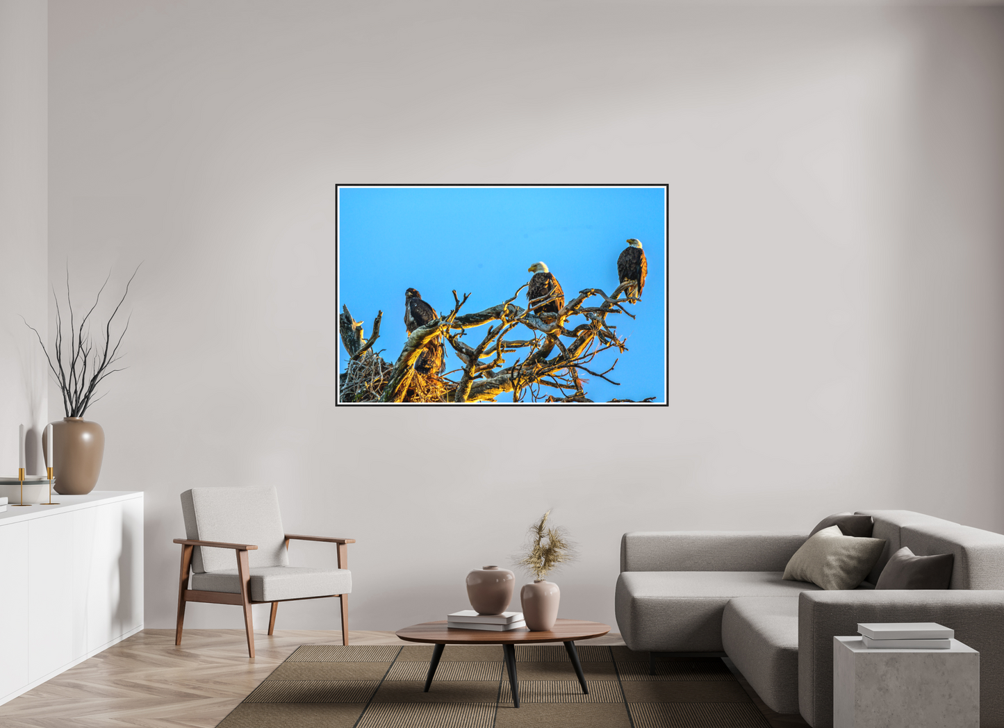 65.1 x 43″, Photo Print Under Matte Glass The Watchers: Bald Eagles of the High Desert