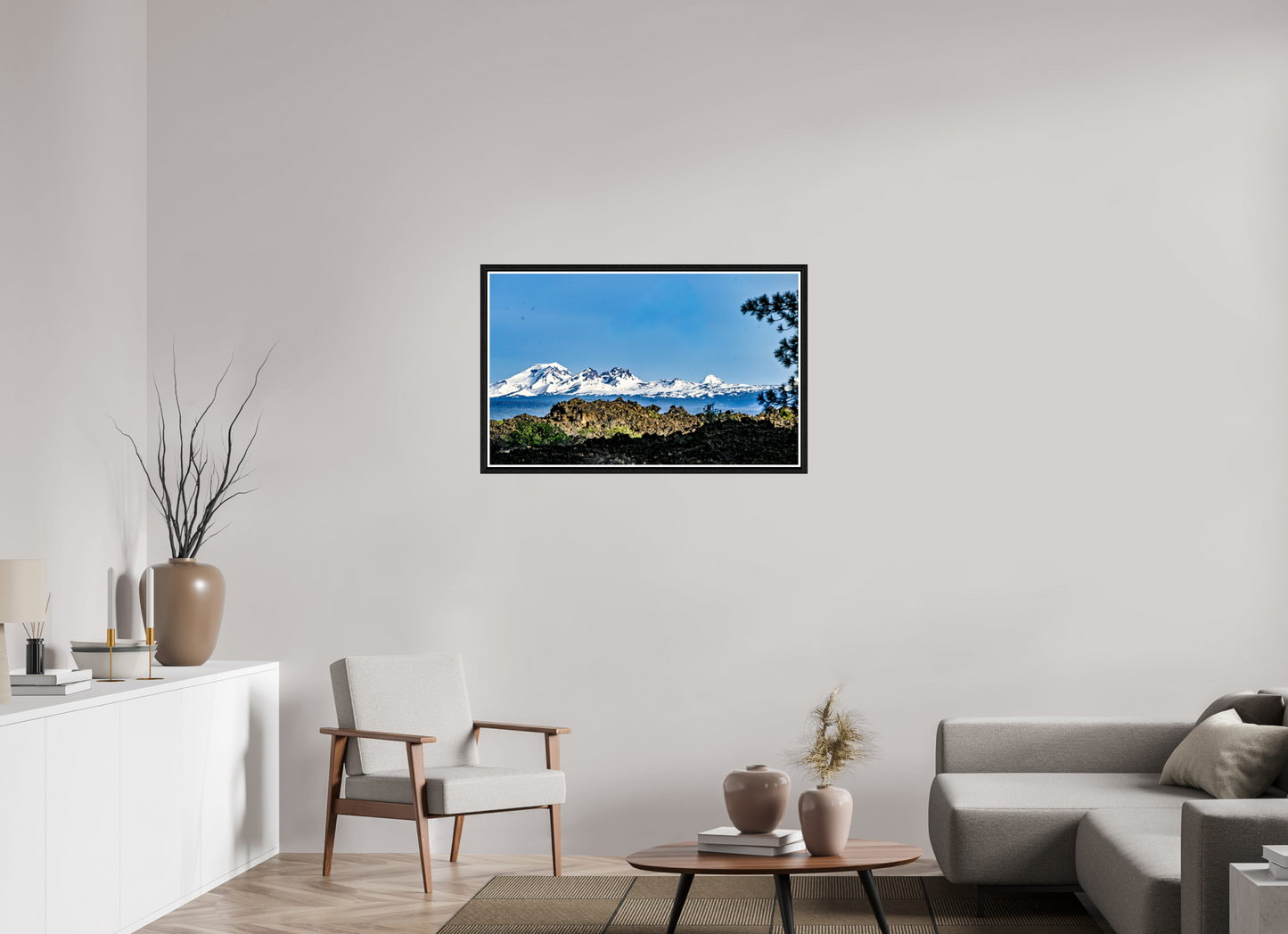 38.9 x 24″, Gilcee Black Frame Cascades 2