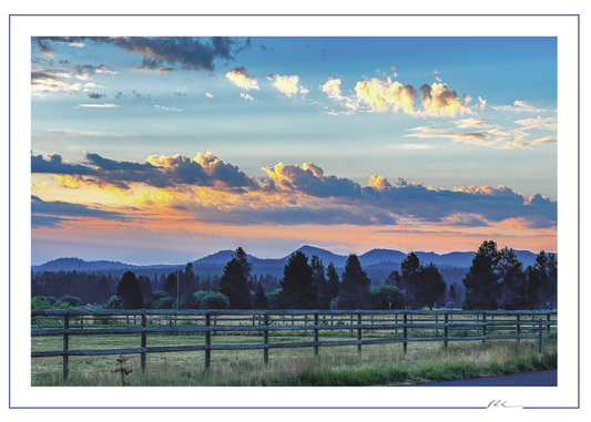 Cascades Sunrise - Oregon Scenic Photo - 5x7 Blank Folded Card