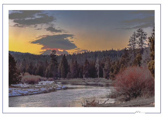 Deschutes Sunrise - Oregon Scenic Photo - 5x7 Blank Folded Card