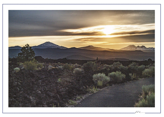 Lava Butte Sunset - Oregon Scenic Photo - 5x7 Blank Folded Card