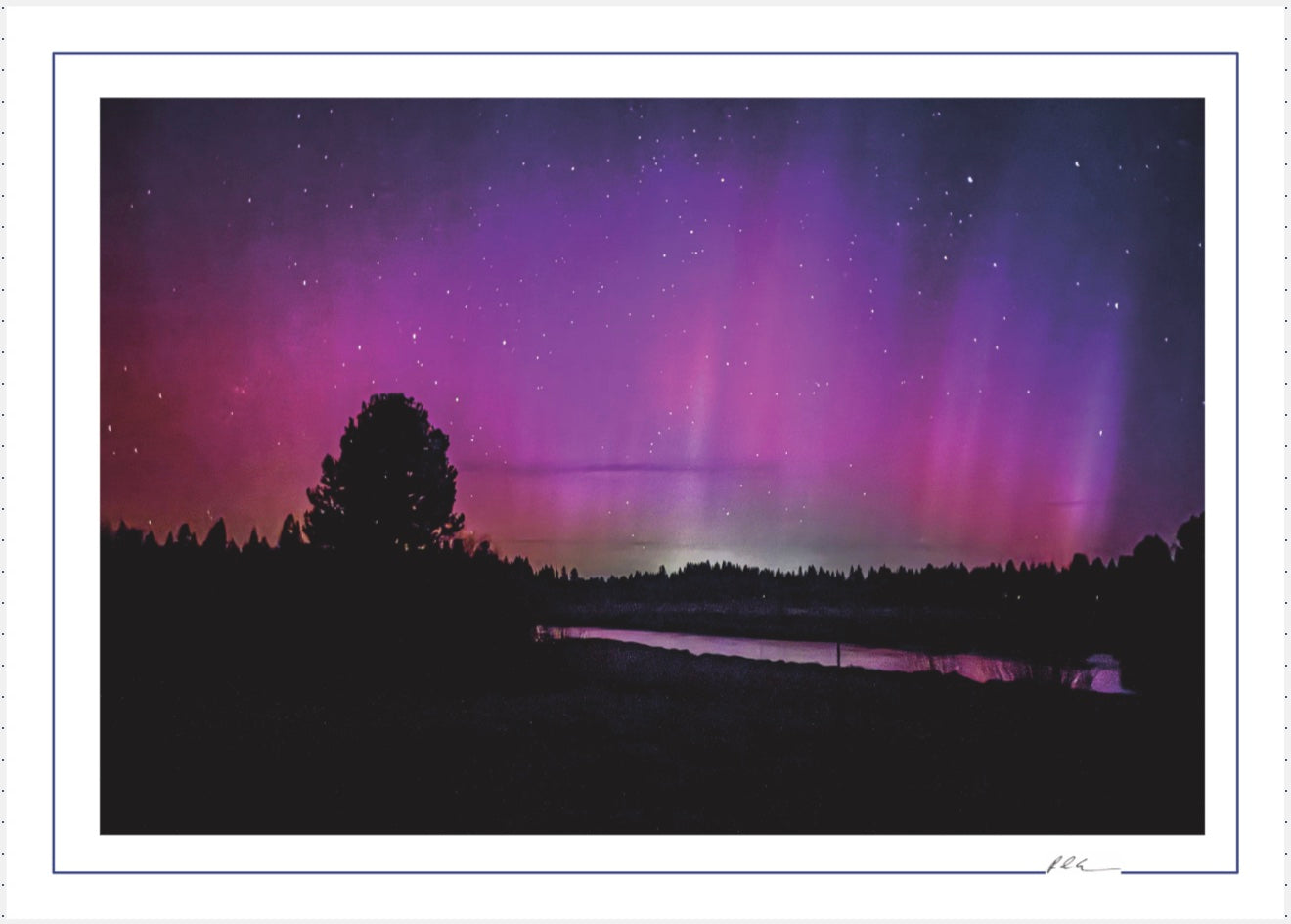 Sunriver Northern Lights - Oregon Scenic Photo - 5x7 Blank Folded Card
