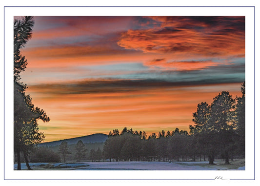 Sunriver Sunset - Oregon Scenic Photo - 5x7 Blank Folded Card