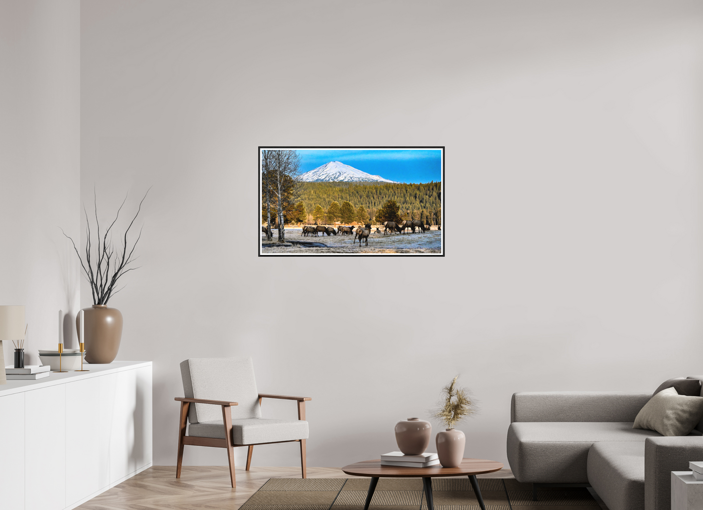 41.7 x 24″, Photo Print Under Matte Glass Elk under Matte Glas
