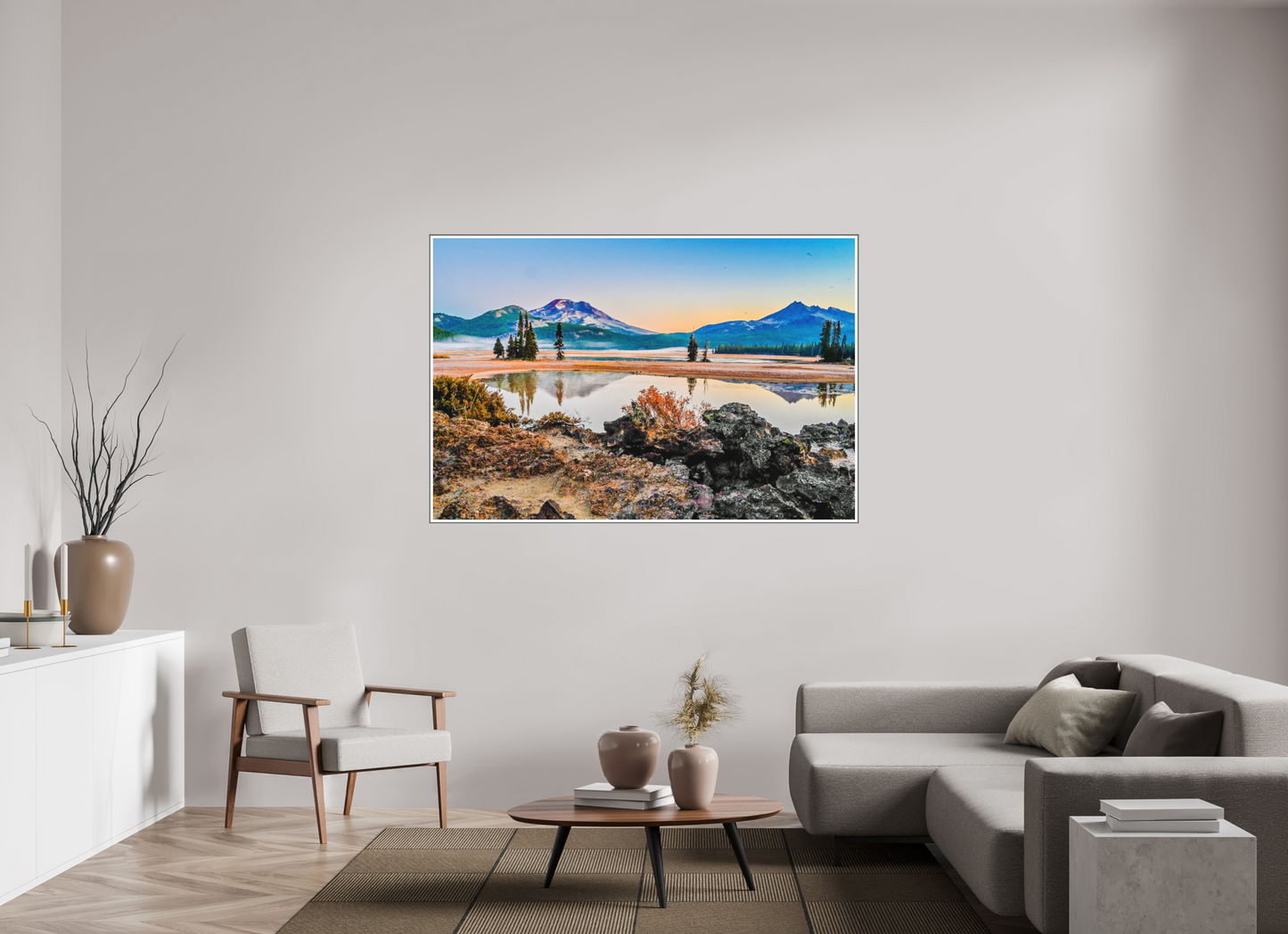 66 x 44″, Silver Fram Acrylic Sparks Lake