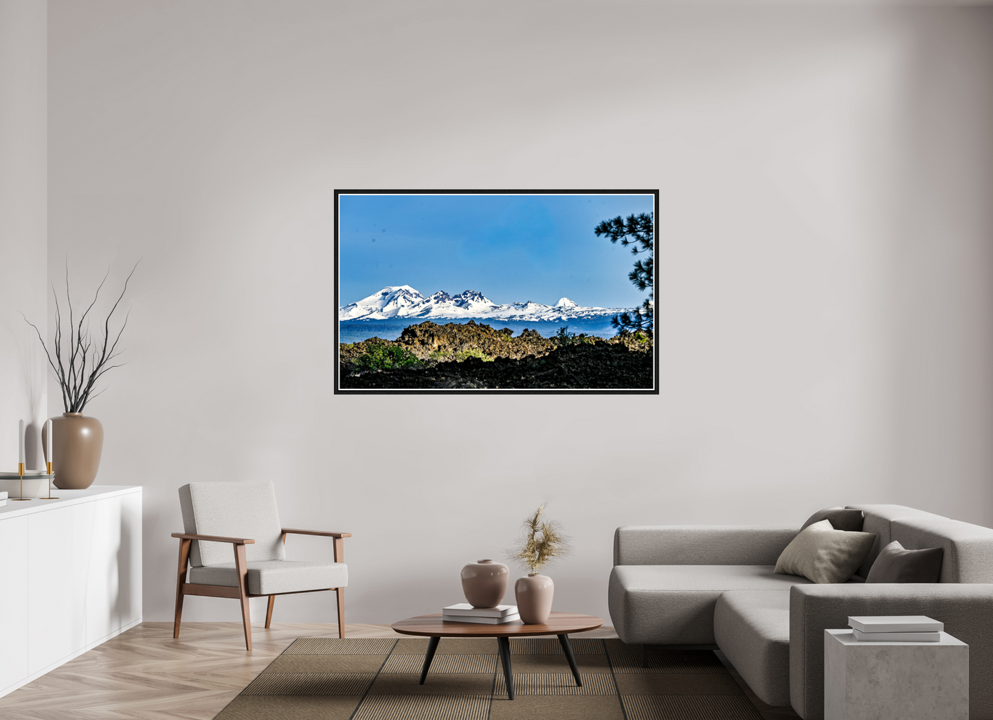 63.3 x 39″, Gilcee Black Frame Cascades 2