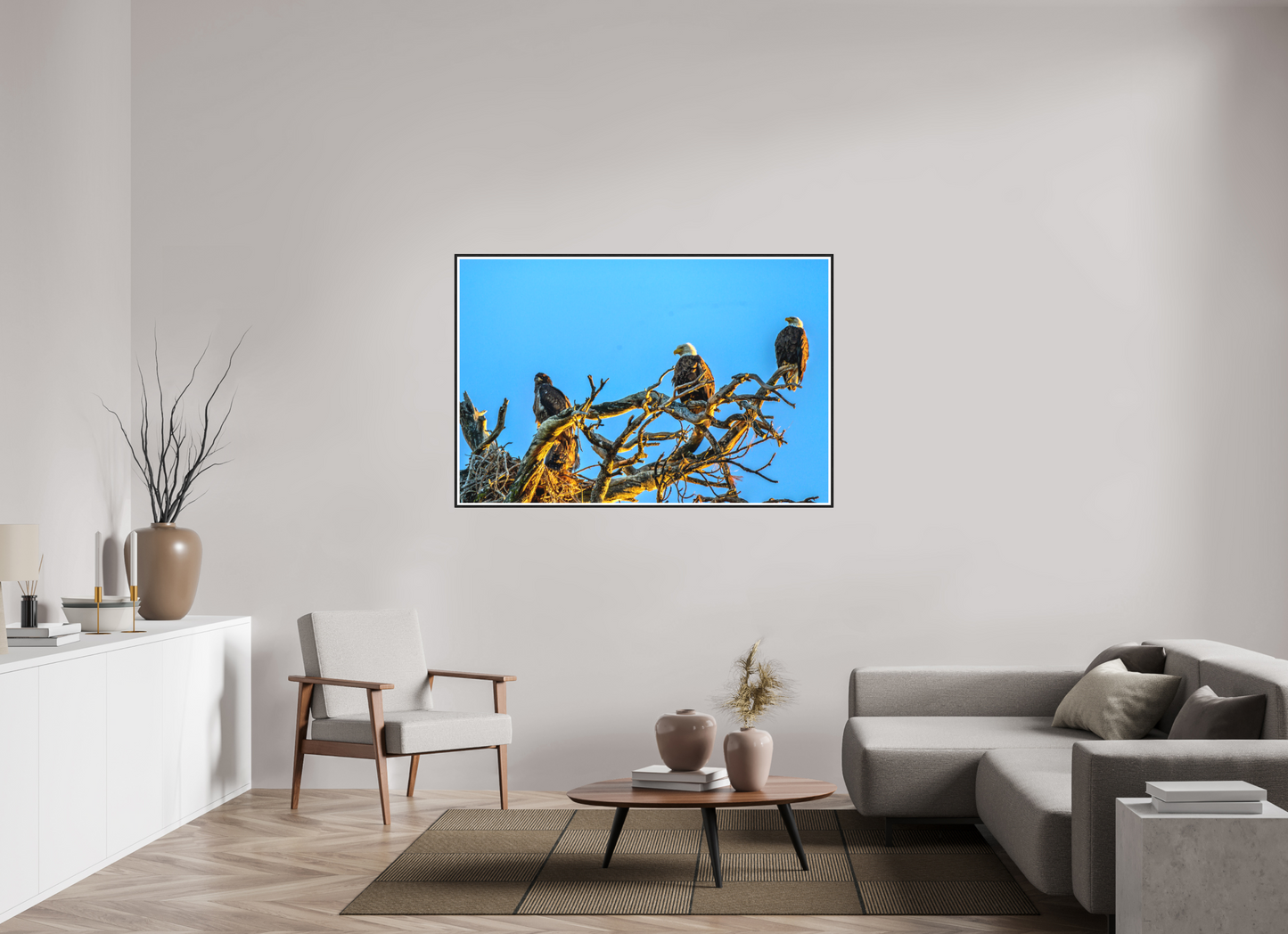 59.1 x 39″, Photo Print Under Matte Glass The Watchers: Bald Eagles of the High Desert