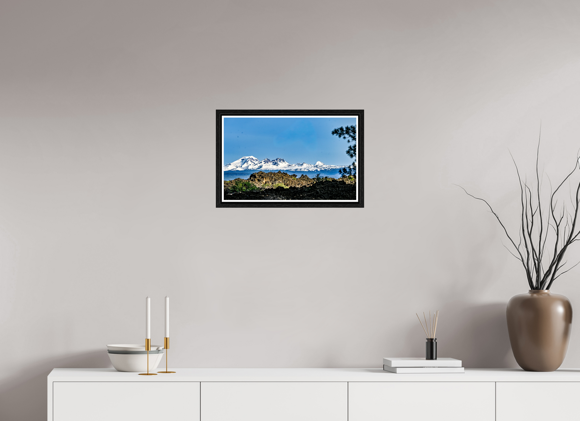 19.4 x 12″, Gilcee Black Frame Cascades 2