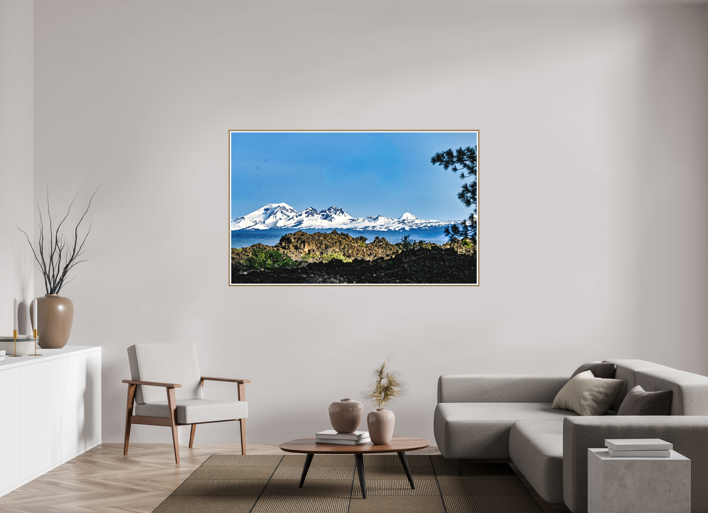 69.8 x 43″, New Elk Under Mt Cascades