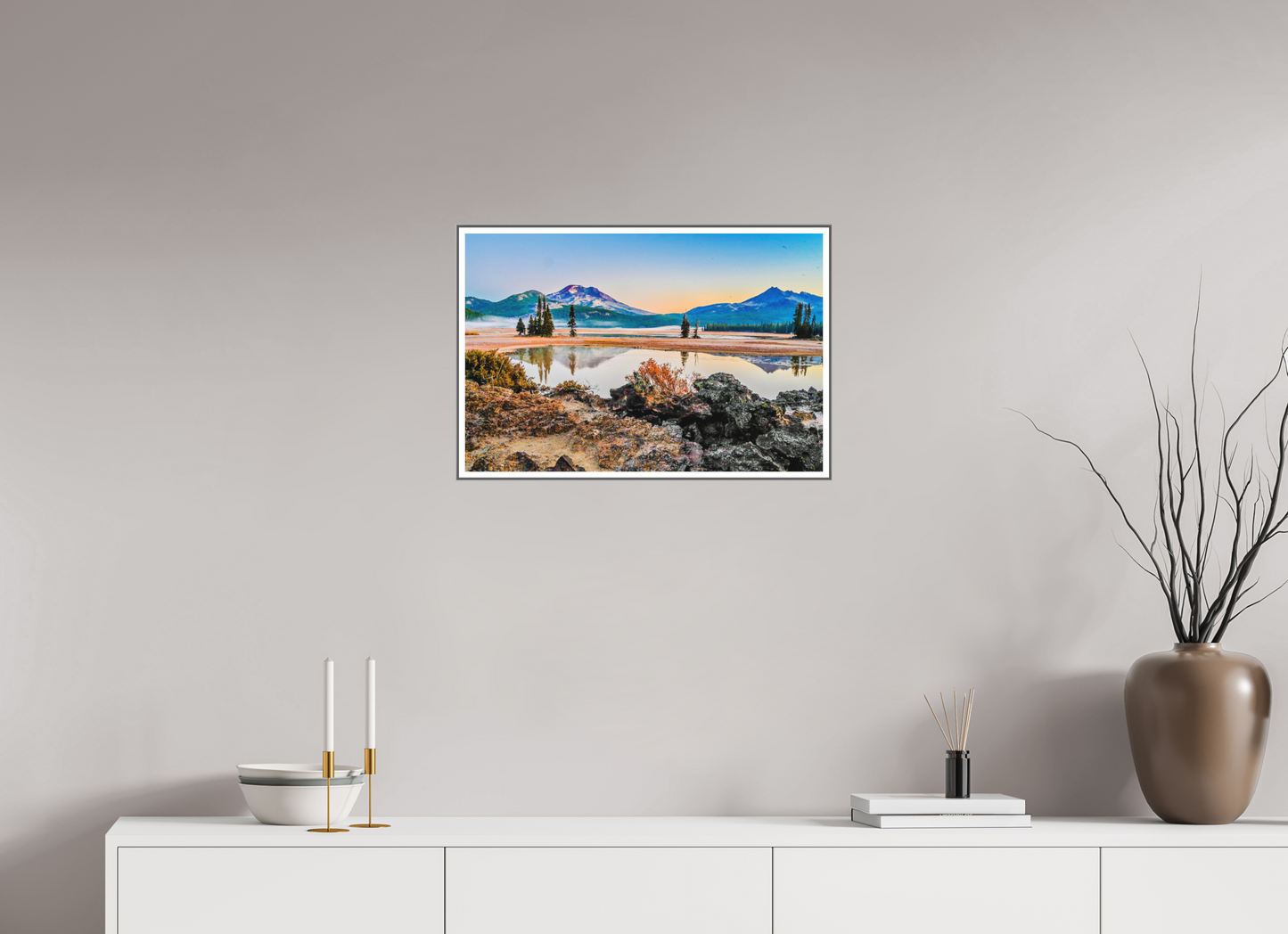 24 x 16″, Silver Fram Acrylic Sparks Lake