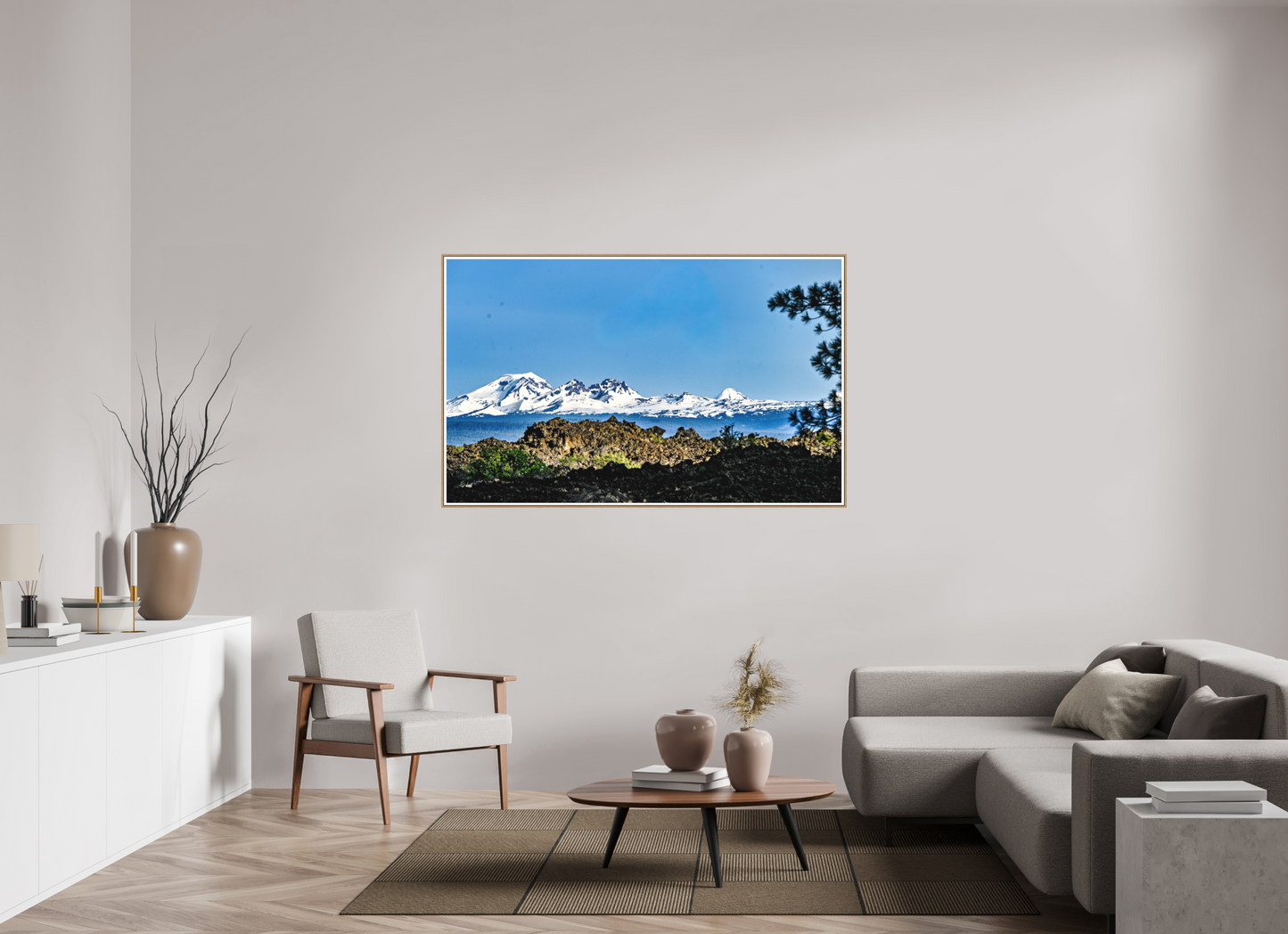 63.3 x 39″, New Elk Under Mt Cascades