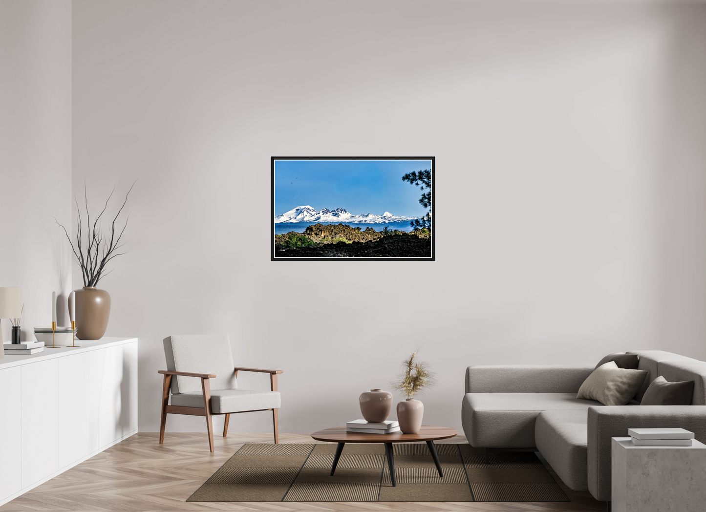 45.4 x 28″, Gilcee Black Frame Cascades 2